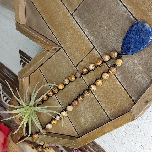 Handmade Jasper & Sodalite Necklace, Handcrafted, by Rust Belt Raised - Picture 3 of 16